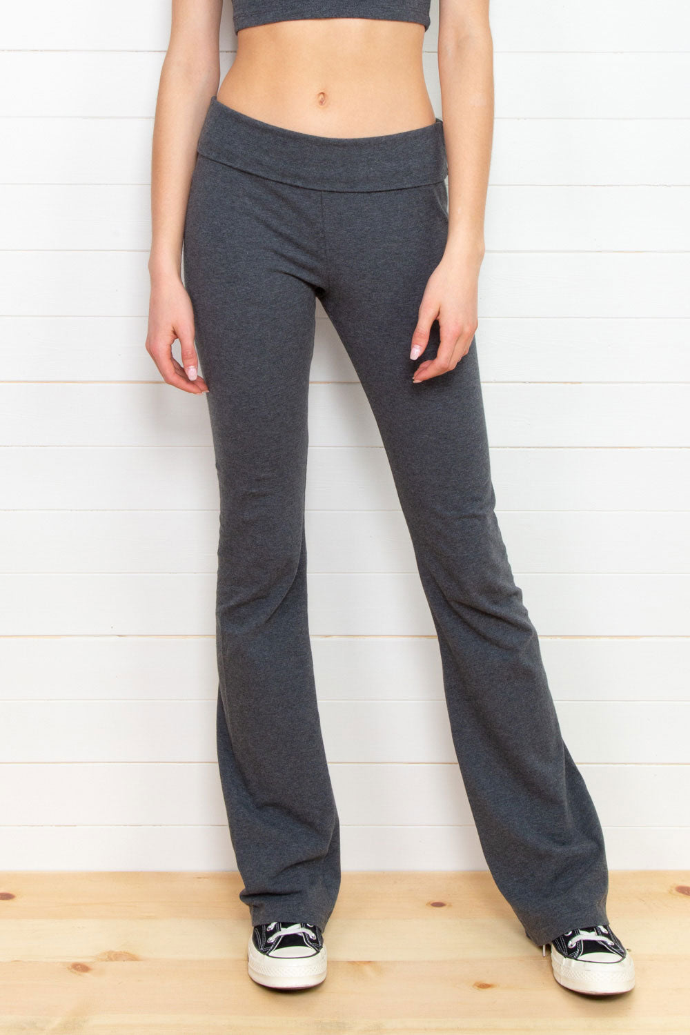 Brandy Melville Flare Yoga Leggings Gray - $28 New With Tags - From  Valentina