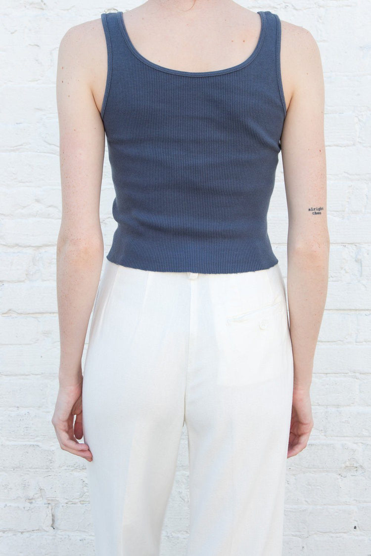 Sheena Crop Tank | Faded Navy Blue / Cropped Fit