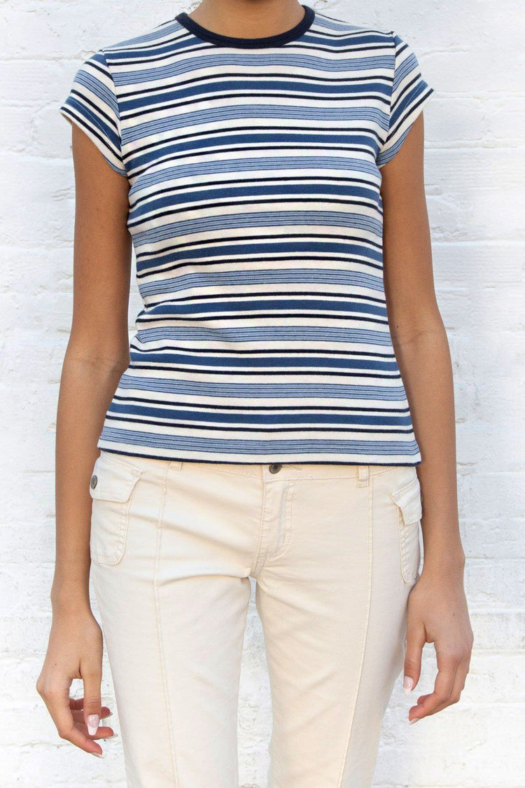 Hailie Stripe Top | Navy Blue Cream Stripe / Regular Fit