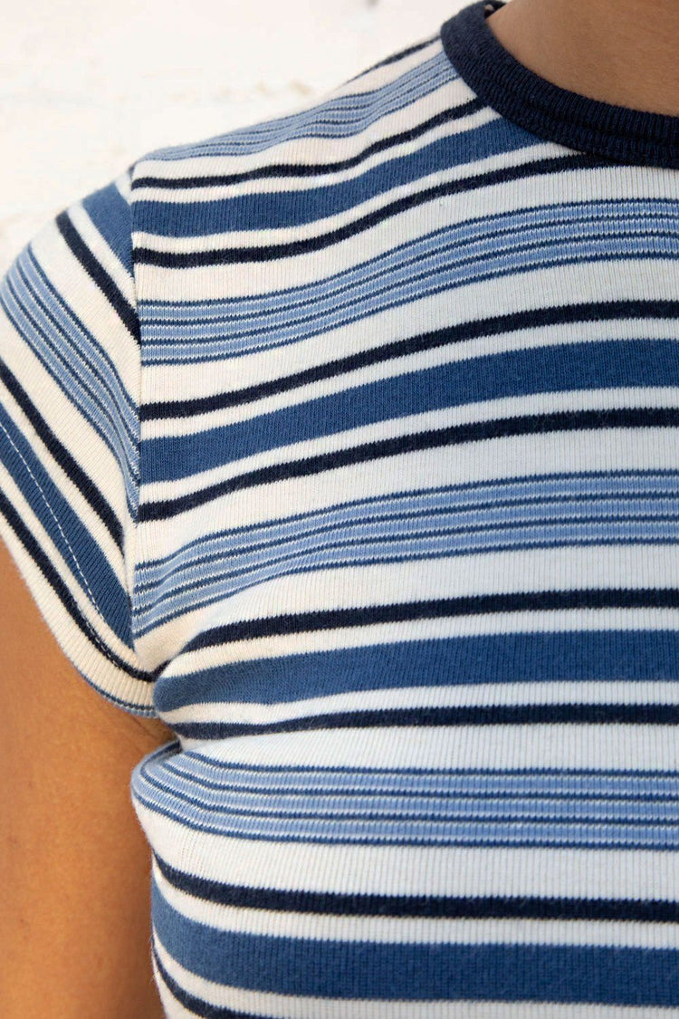 Hailie Stripe Top | Navy Blue Cream Stripe / Regular Fit