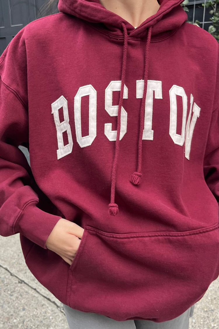 Christy Boston Hoodie | maroon / Oversized Fit