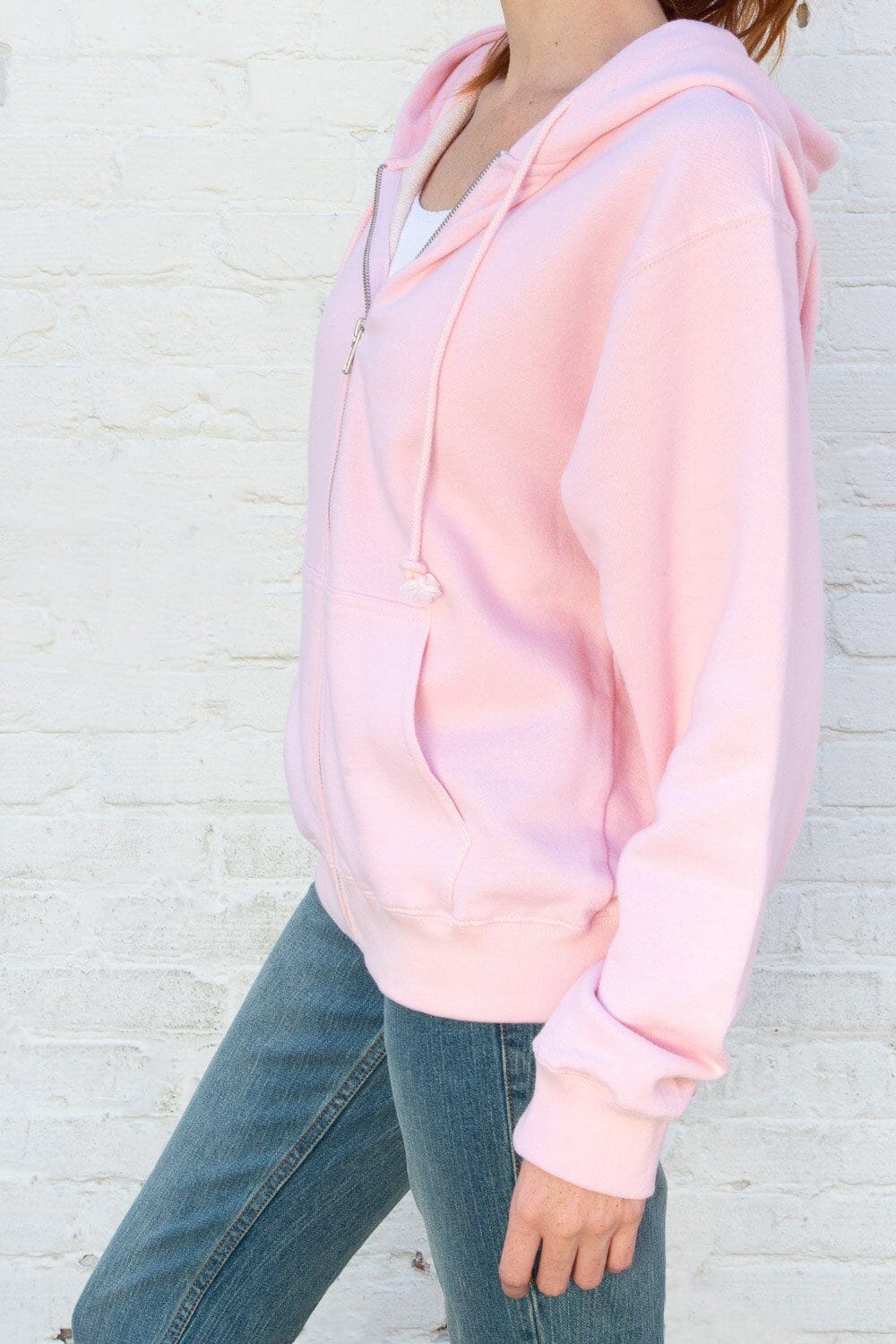 Pink christy hoodie brandy melville Clearance