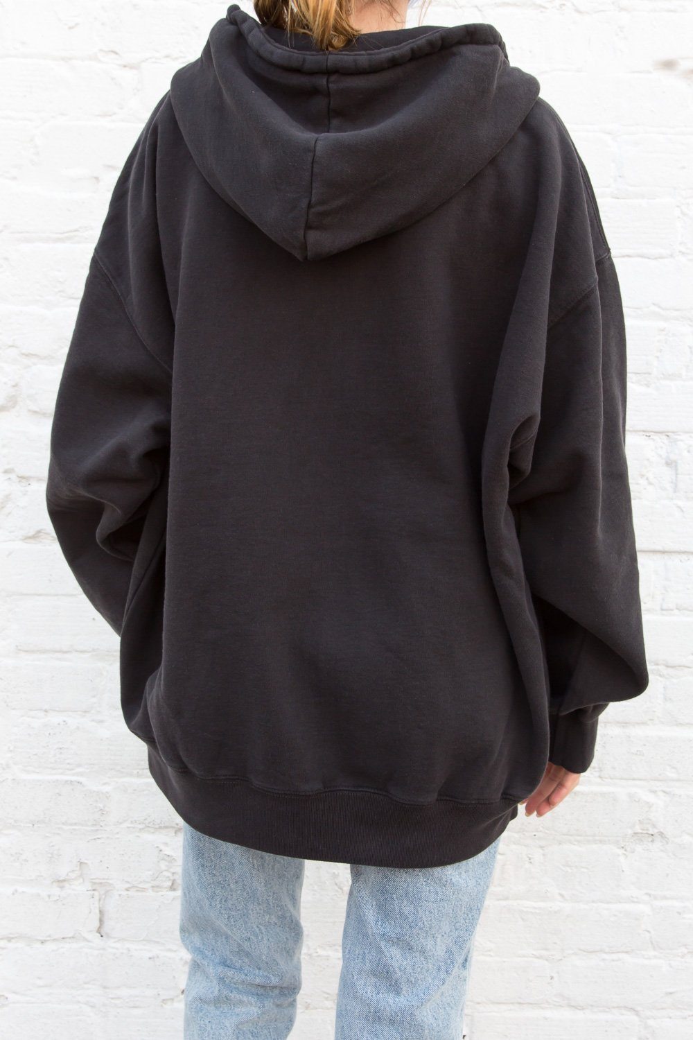 Brandy Melville Hoodie Black Full Zip One Size Pocket sweatshirt