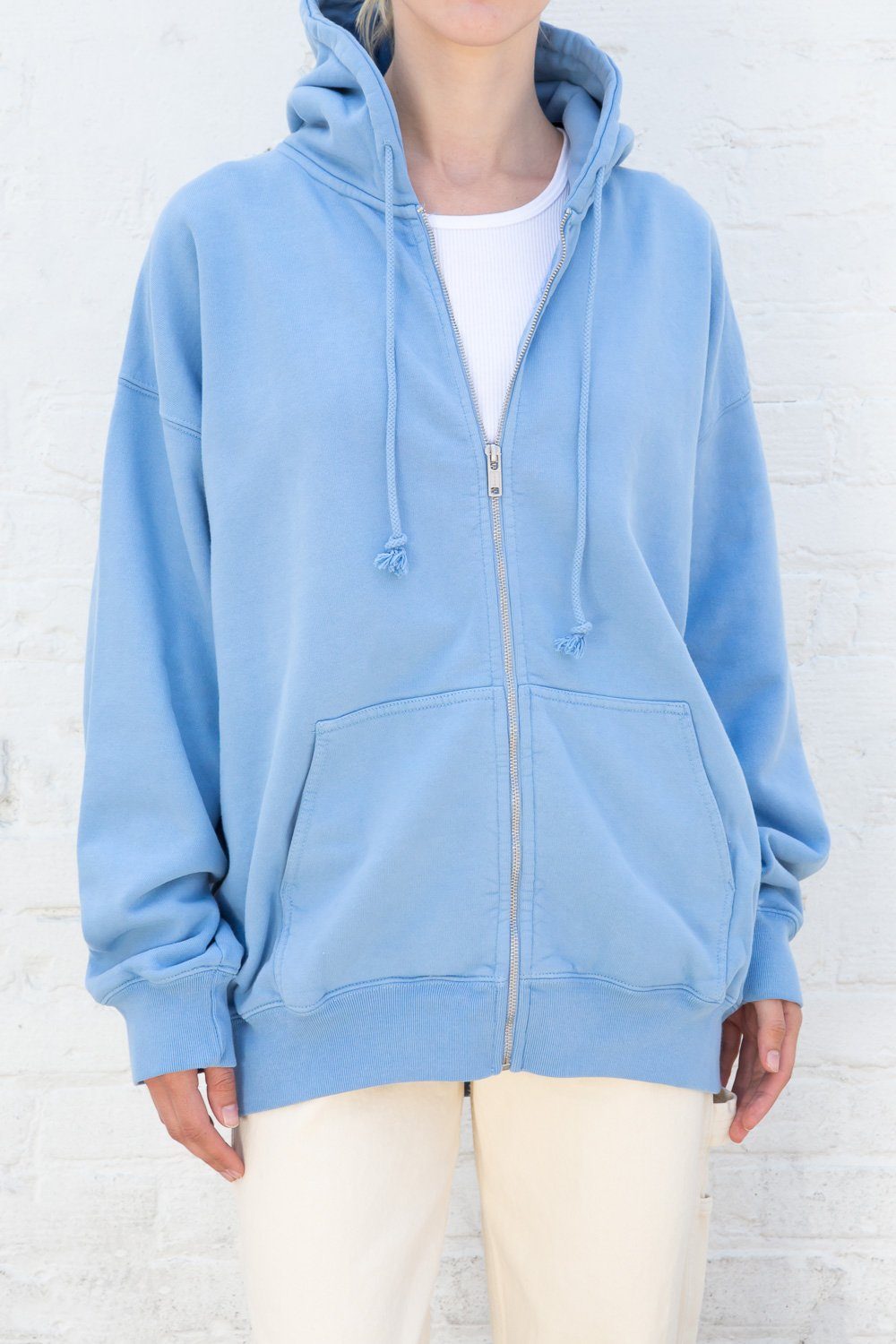 Brandy Melville blue oversized zip-up hoodie  Oversized zip up hoodie, Brandy  melville, Zip ups