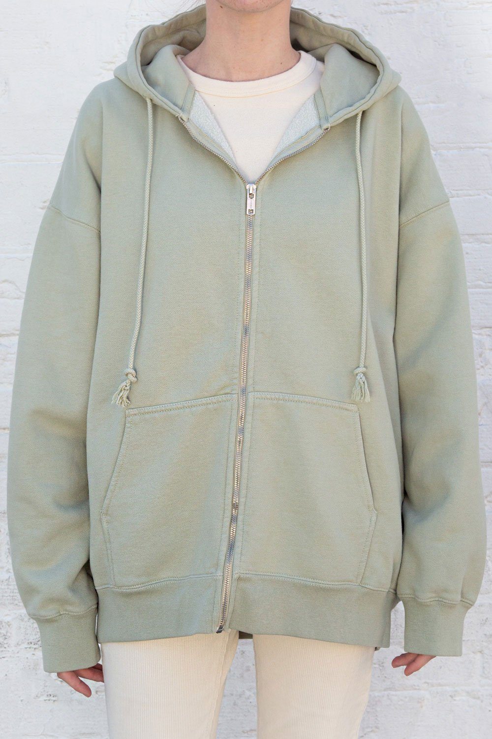 Brandy Melville Green and Blue Christy Hoodie