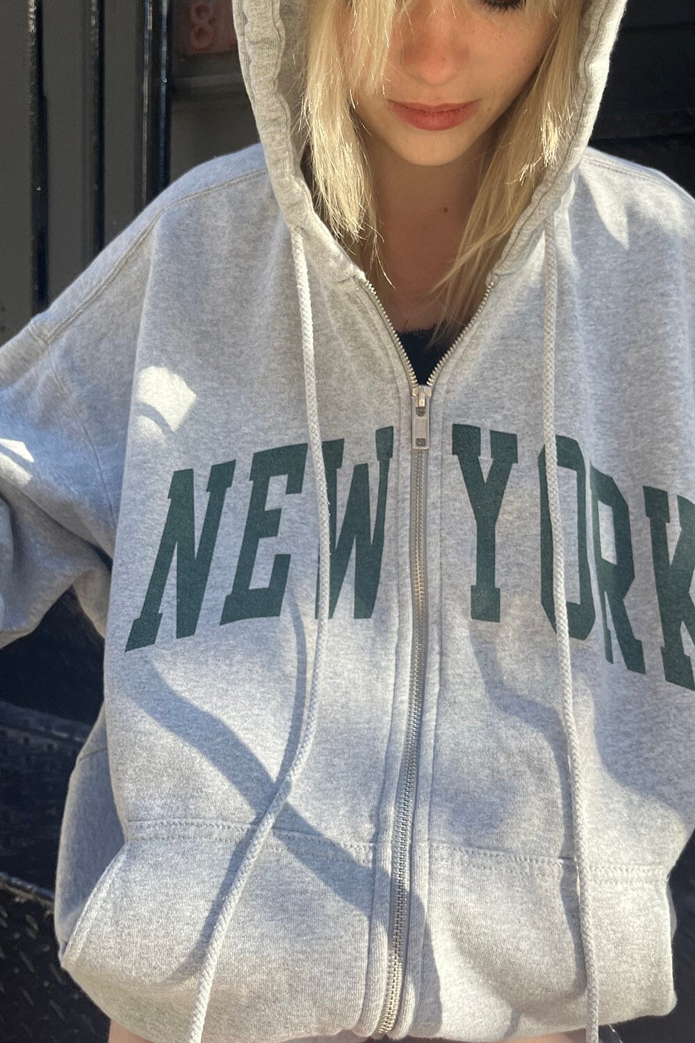 Brandy Melville Sweater Womens Gray Large Christy New York Hoodie