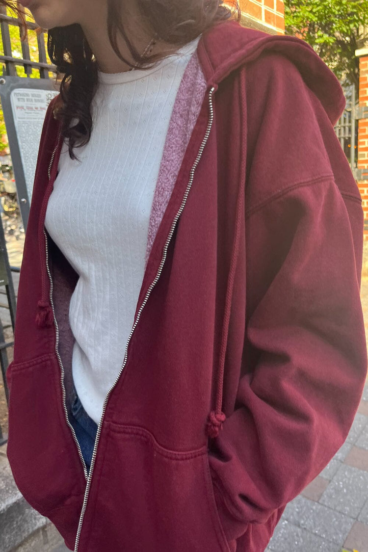 Brandy Melville Burgundy Carla Hoodie Red - $35 - From Poukie