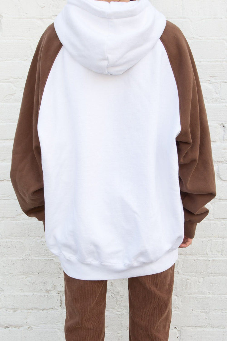 Christy Color Block Hoodie | Ivory Brown / Oversized Fit