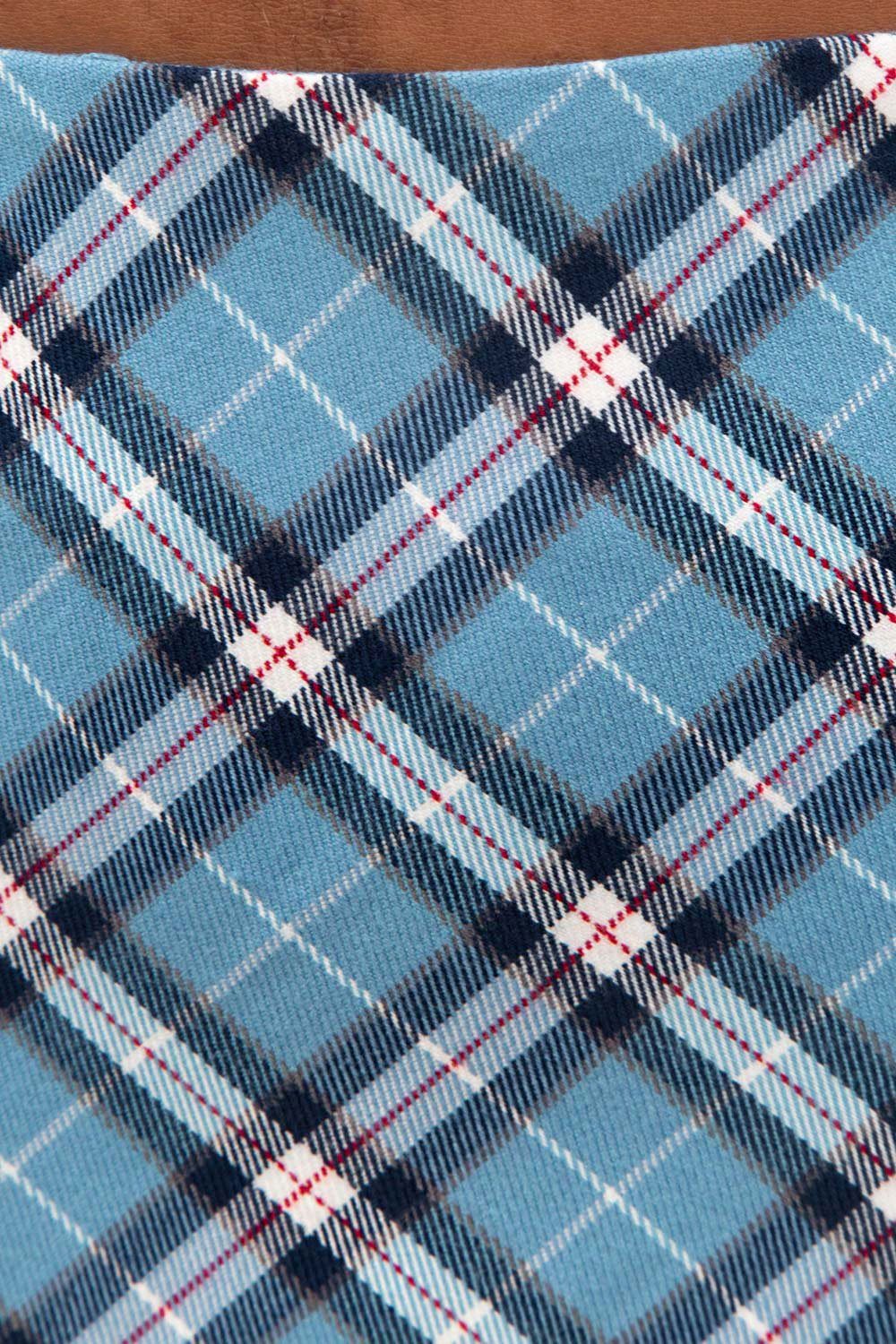 Bright Blue with Black and Red Diagonal Plaid / S