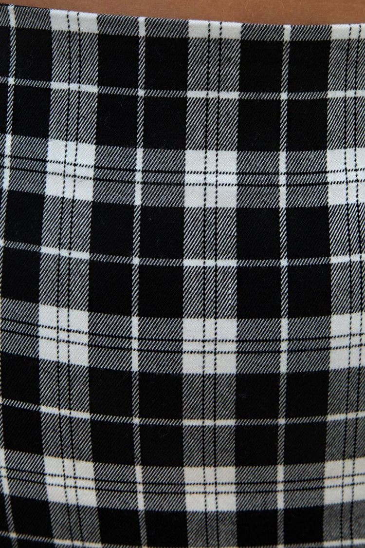 Cara Skirt | Black and White Plaid / S