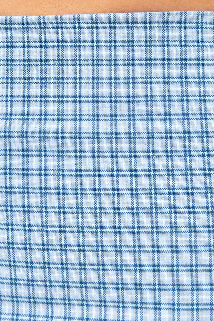 Cara Skirt | Light and Dark Blue Plaid / S