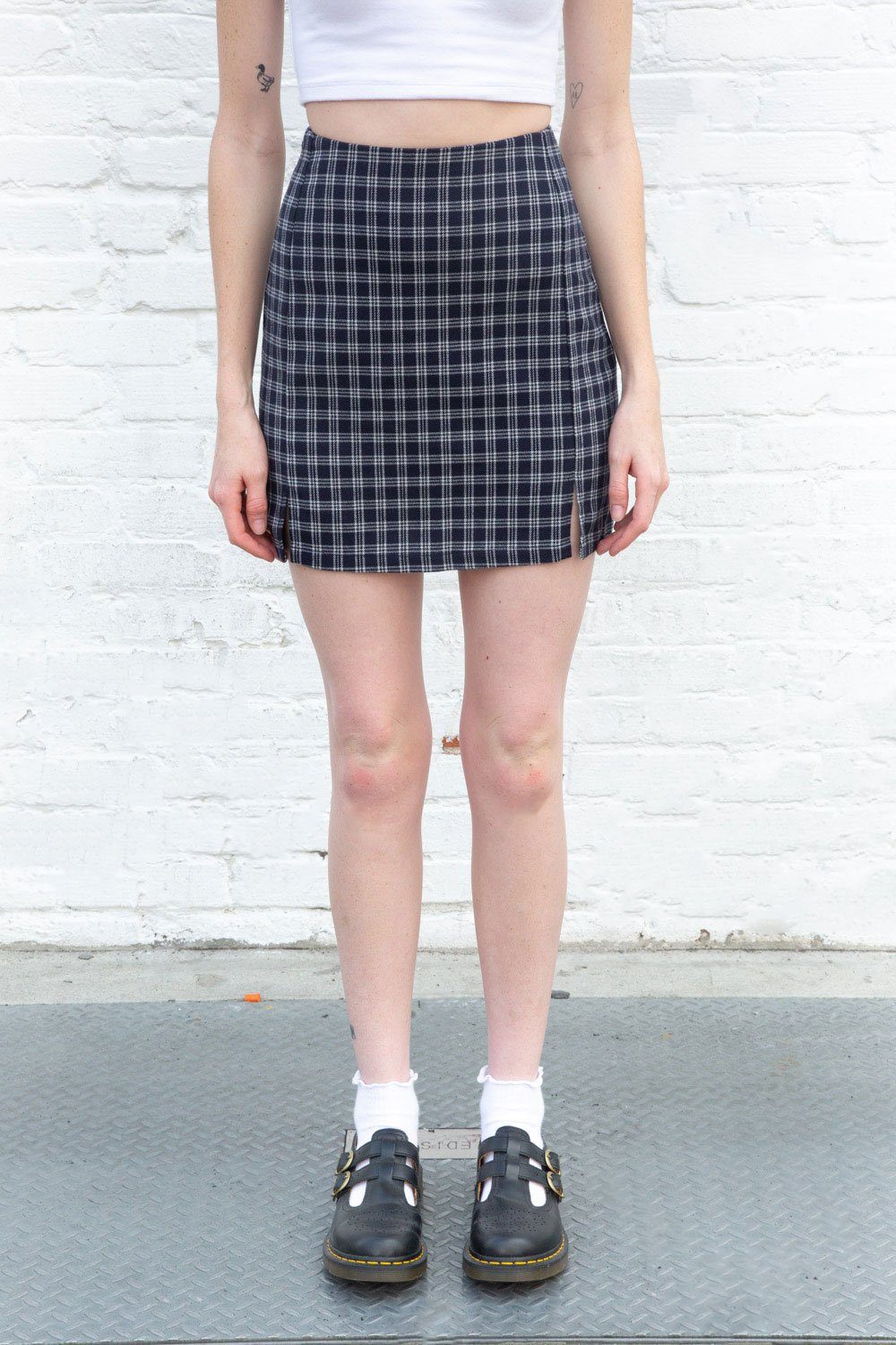 Navy Blue and White Plaid / S