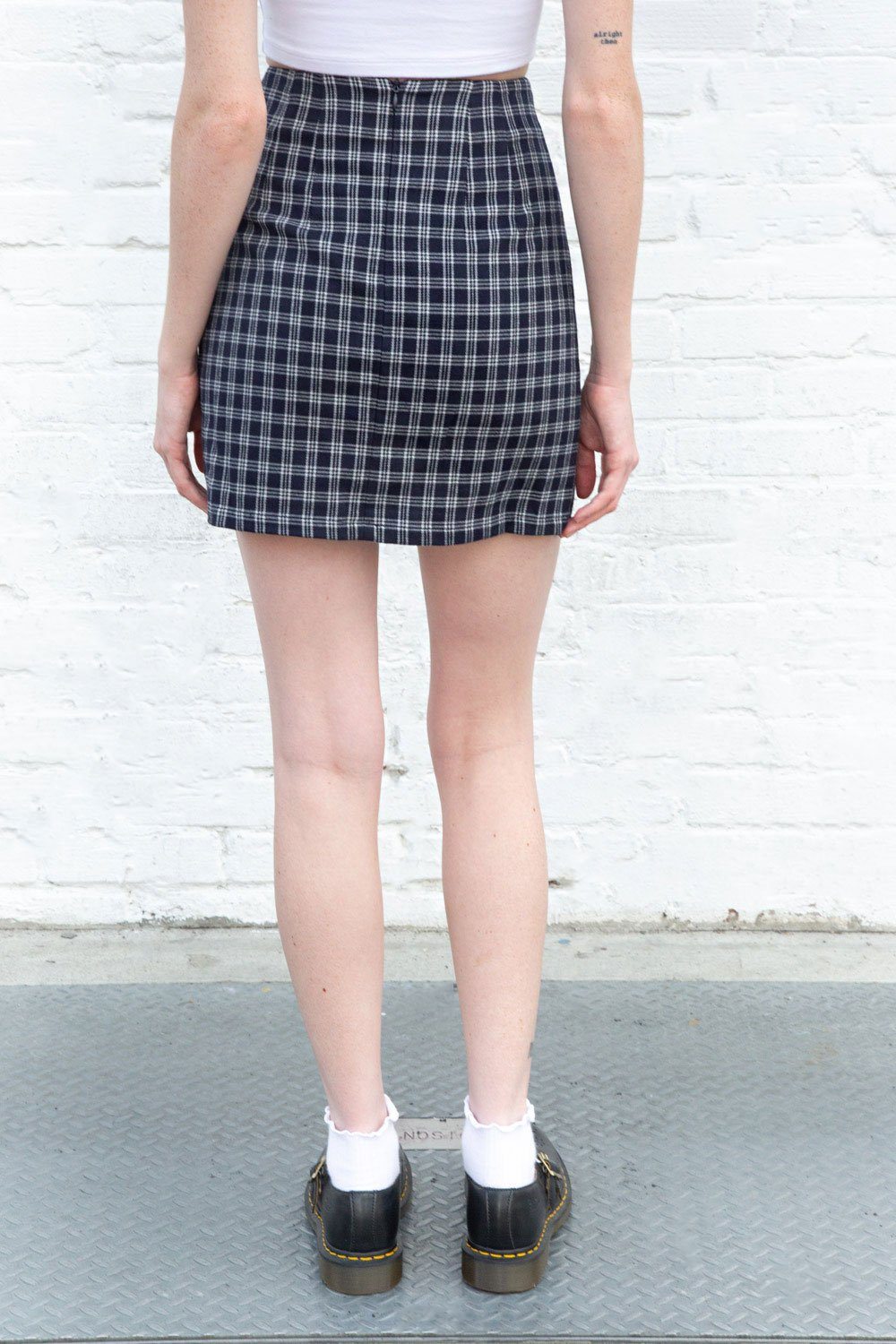 Navy Blue and White Plaid / S