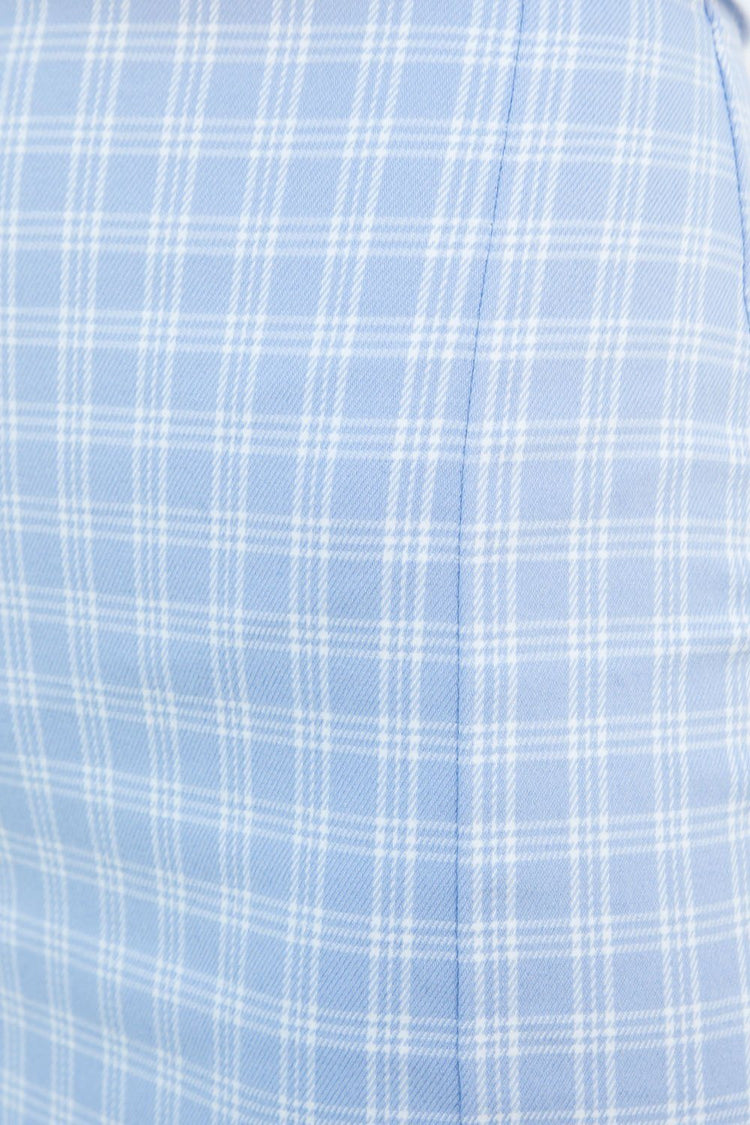 Cara Skirt | Light Blue and White Plaid / S