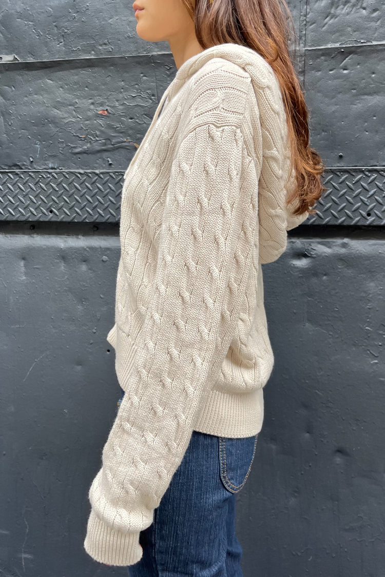 Ayla cable knit zip up>  Zip up sweater, Sweaters for women
