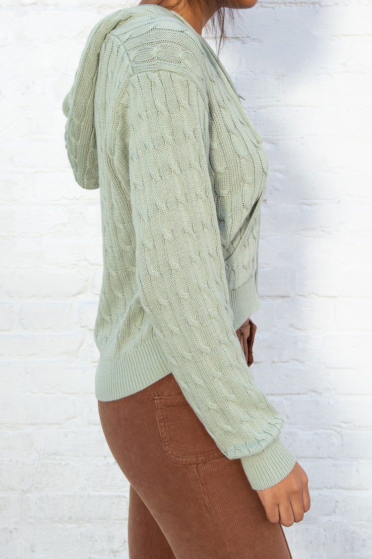 Ayla cable knit zip up>  Zip up sweater, Sweaters for women