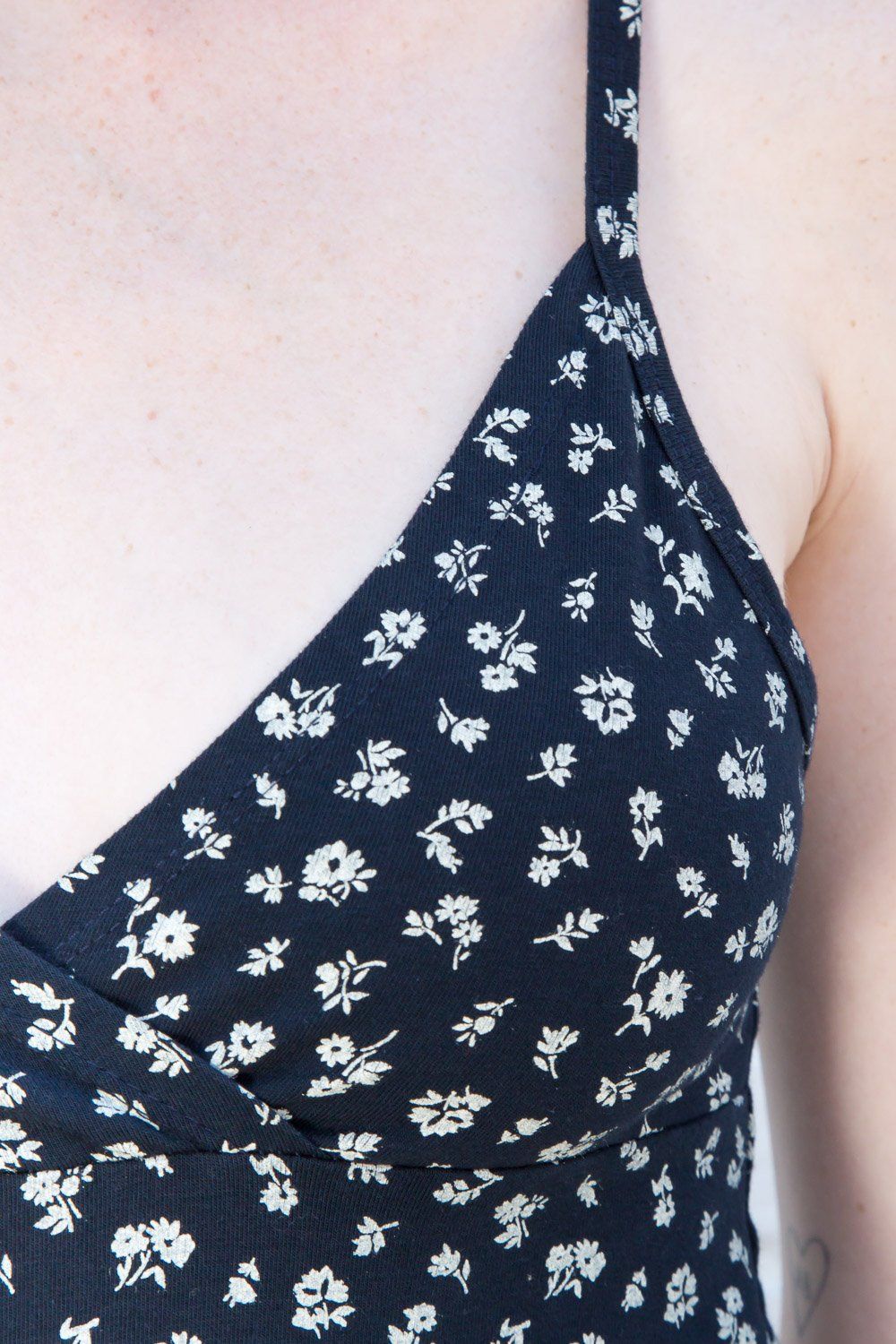Navy Blue with White Floral