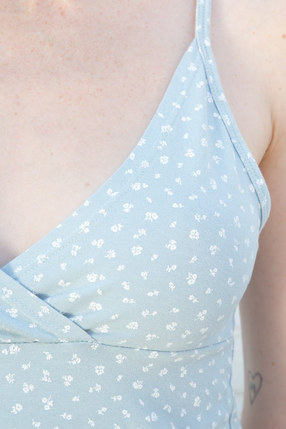 Light Blue with White Floral