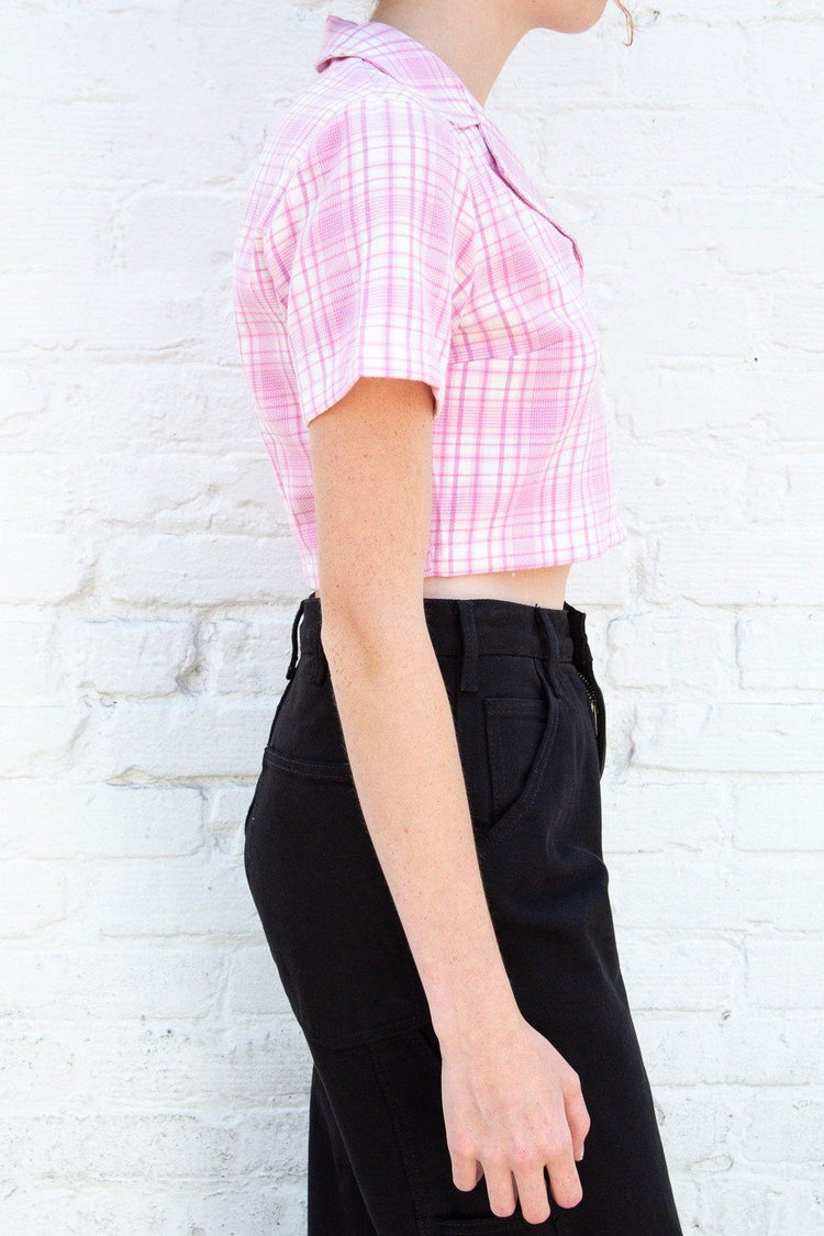Vivian Top | Pink And White Plaid / S