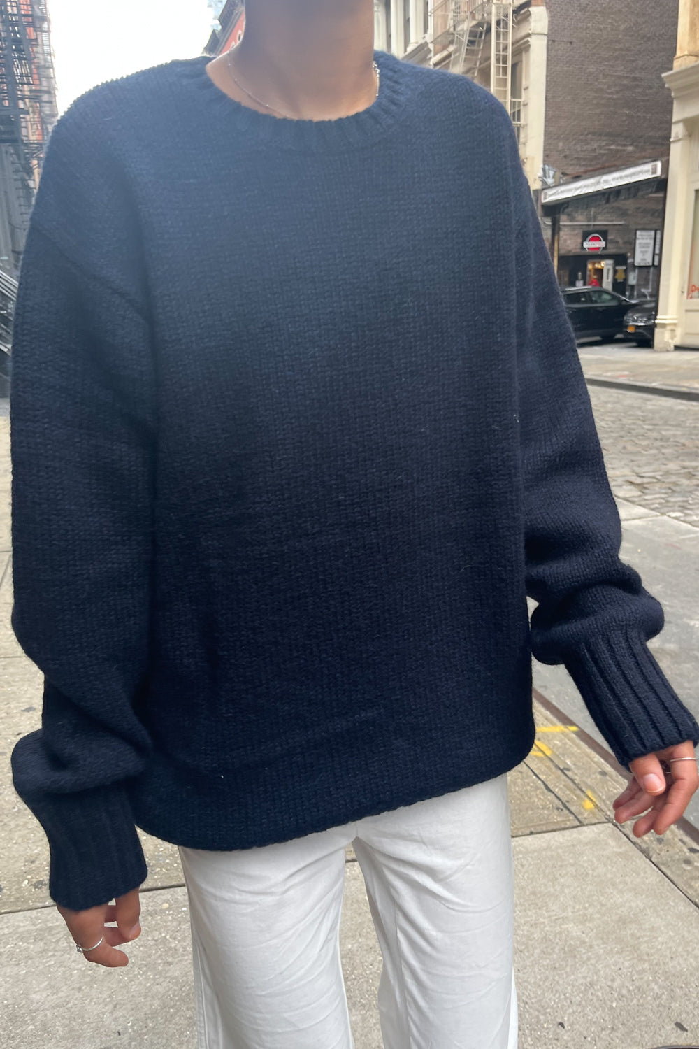 Winona Heavy Wool Sweater | Navy Blue / Oversized Fit