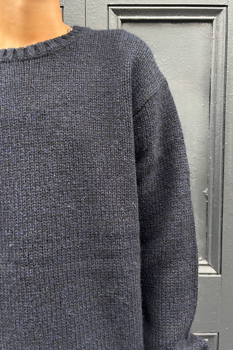 Winona Heavy Wool Sweater | Navy Blue / Oversized Fit