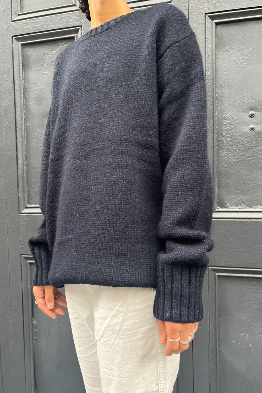 Winona Heavy Wool Sweater | Navy Blue / Oversized Fit