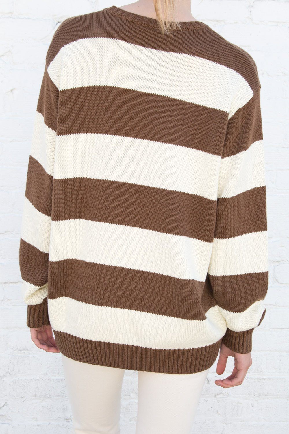 Sweater is from brandy melville  Brown cable knit sweater, White