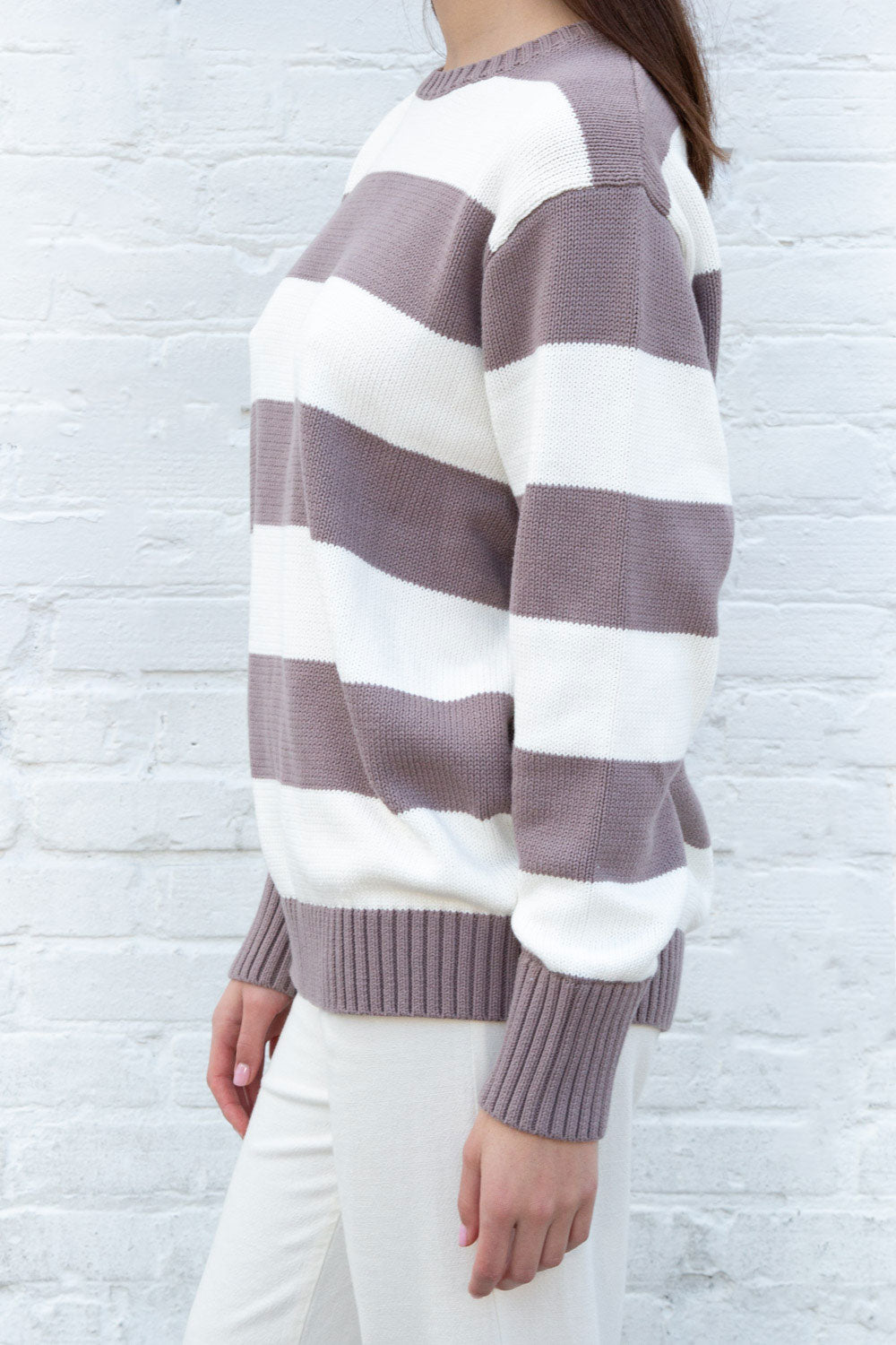 Purple and White Stripes / Oversized Fit