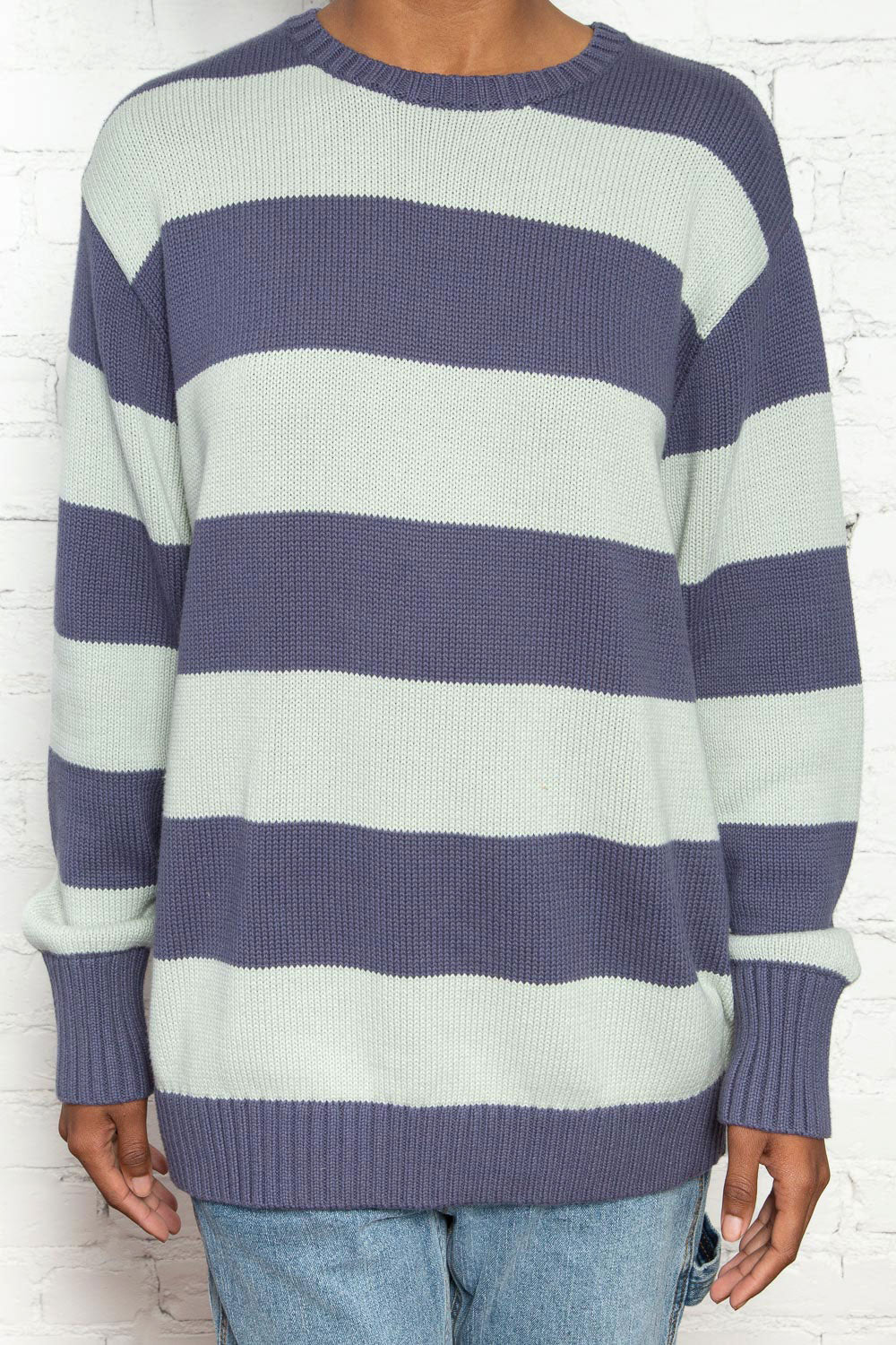 Brianna Cotton Navy And White Striped Sweatshirt Brandy Melville