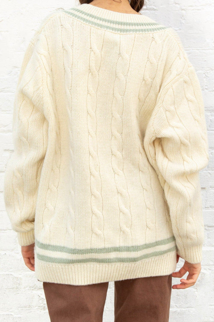 Ivory and Sage Knit / Oversized Fit