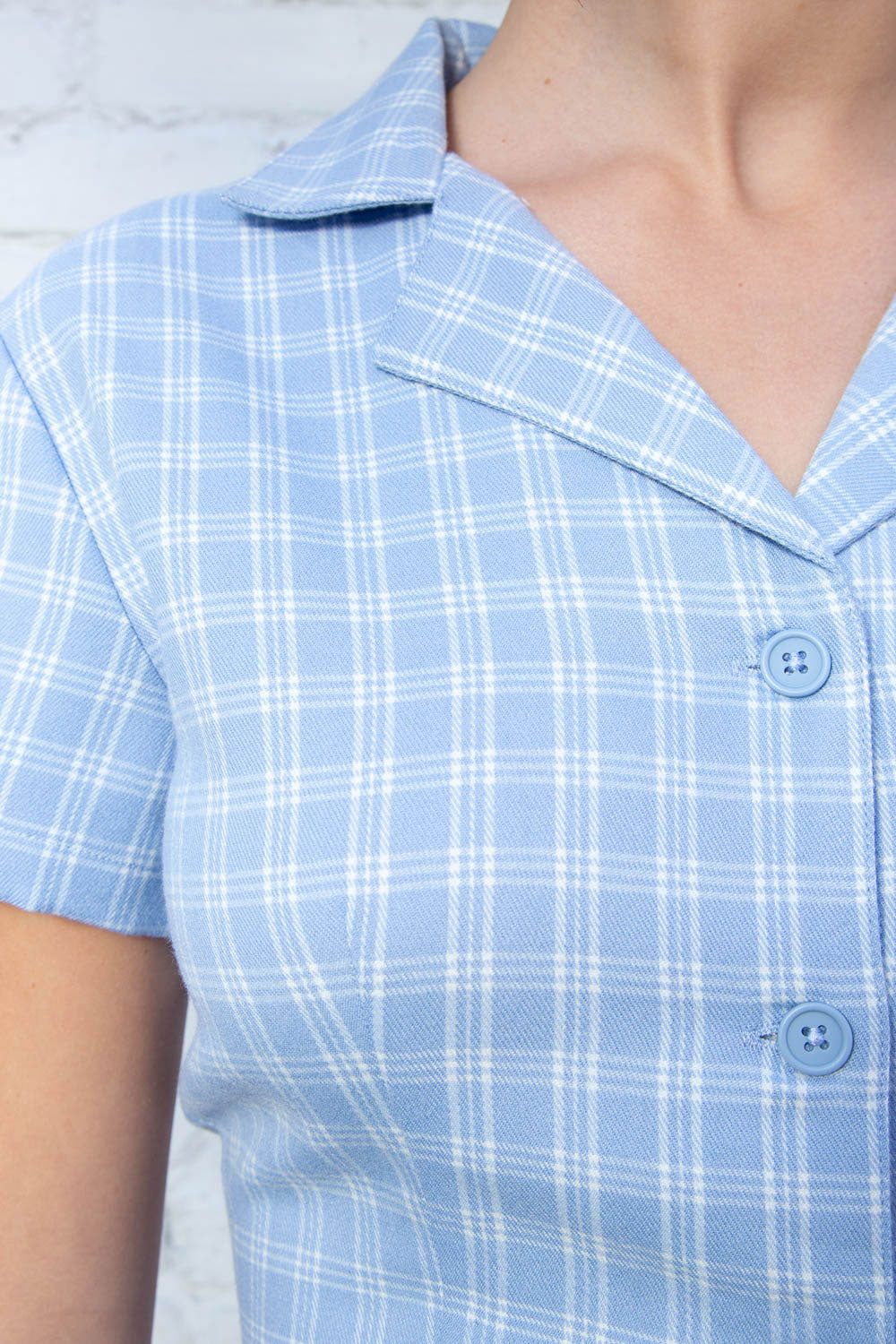 Gianna Plaid Dress | Light Blue And White Plaid / S