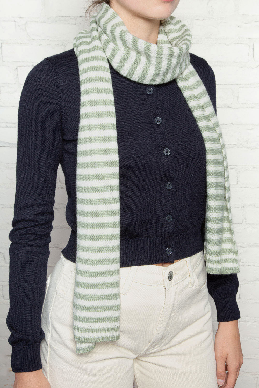 Striped Scarf | Mint White