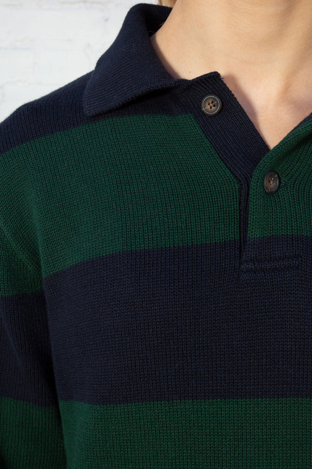 Katiana Brandy Melville Green And Blue Striped Sweater Brandy