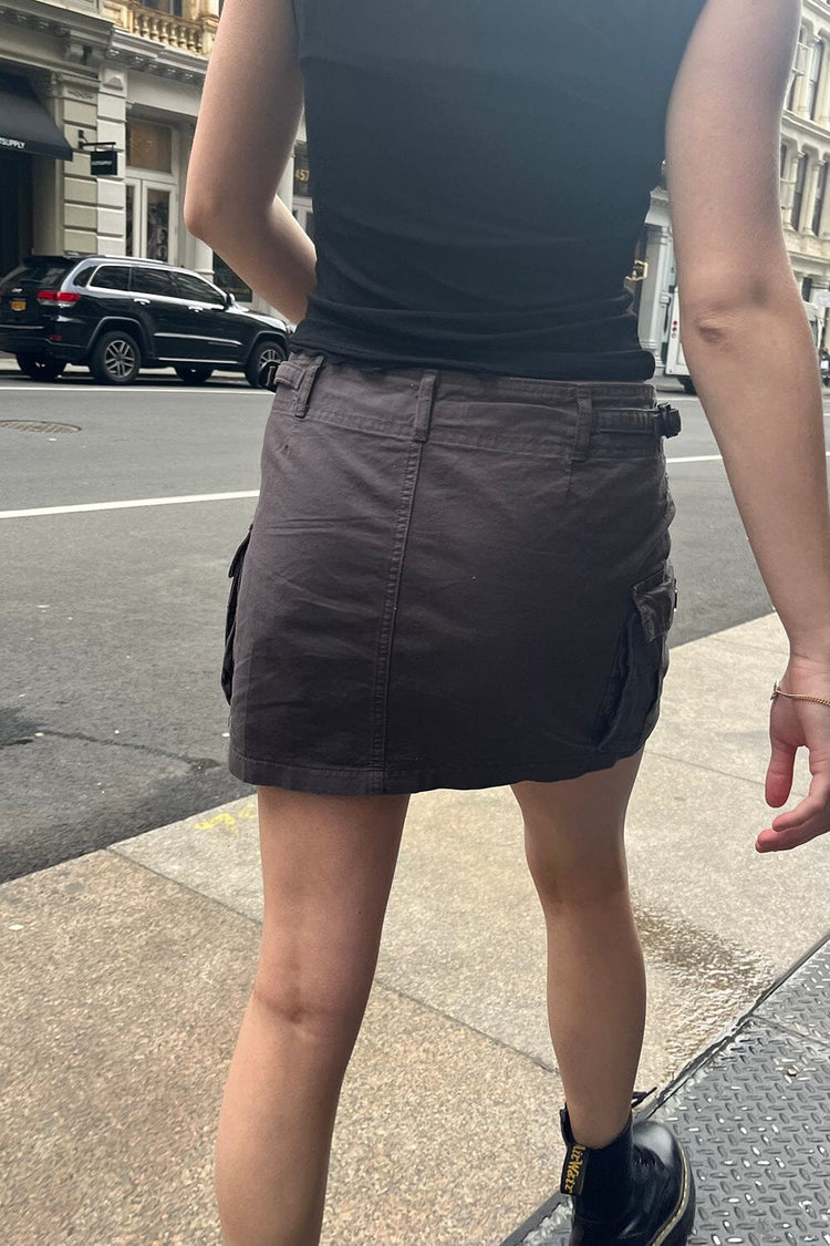 Beverly Buckle Cargo Mini Skirt | Grey / S