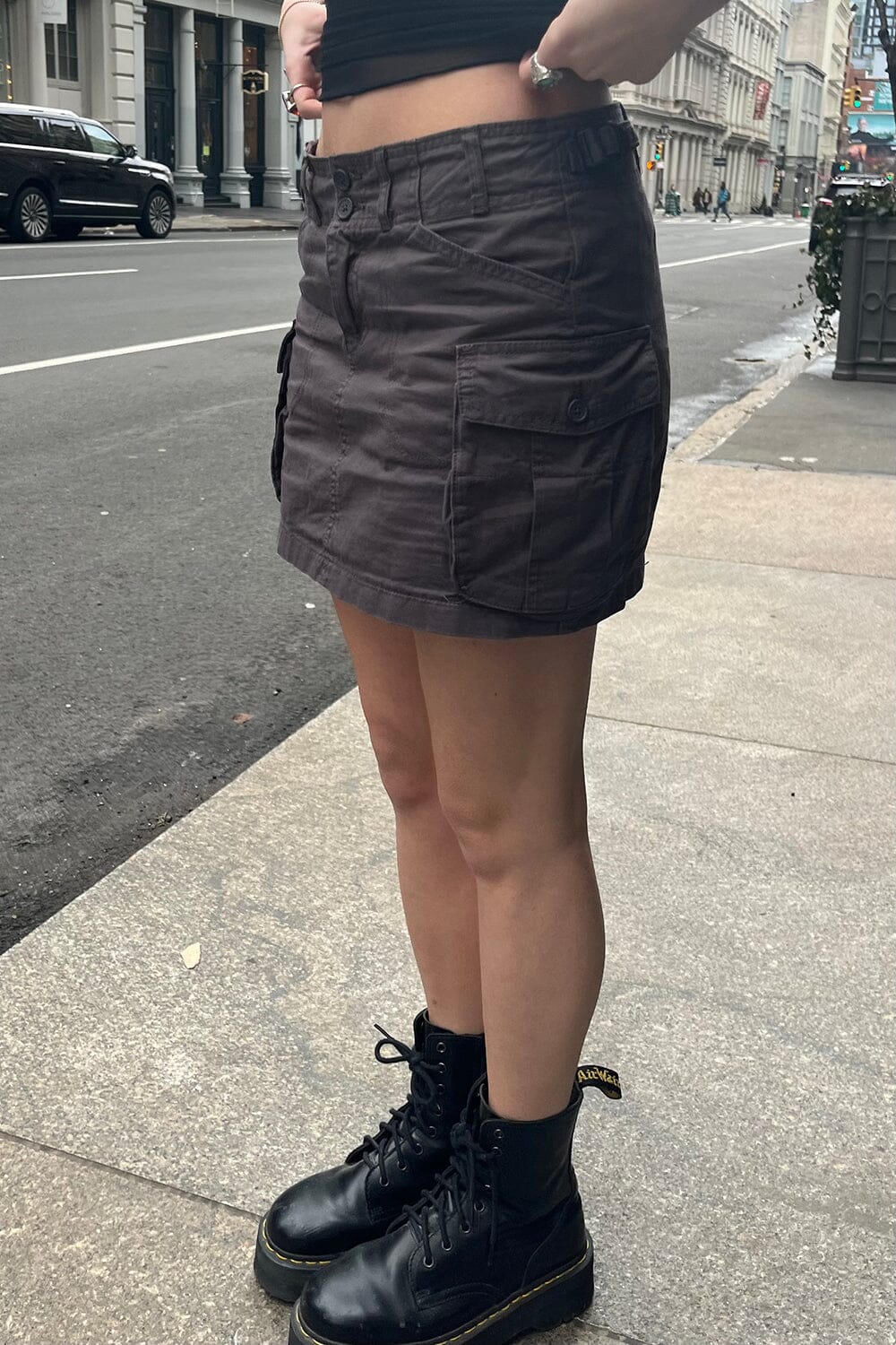 Beverly Buckle Cargo Mini Skirt