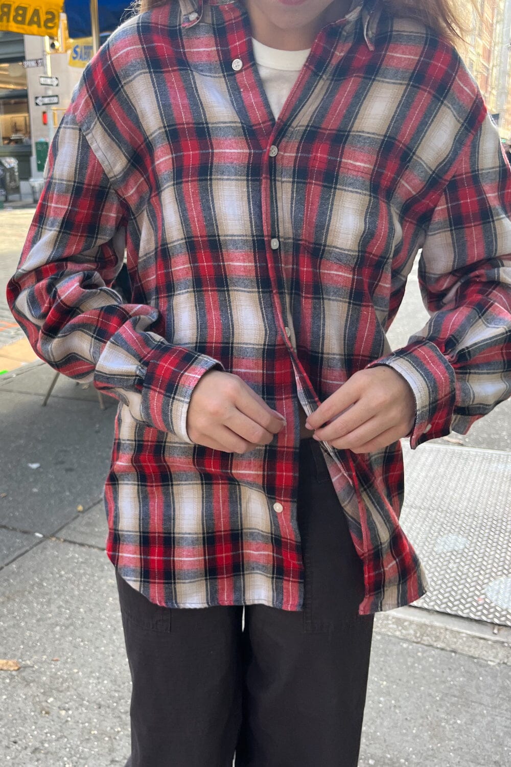 Red Navy Ivory Plaid / S/M