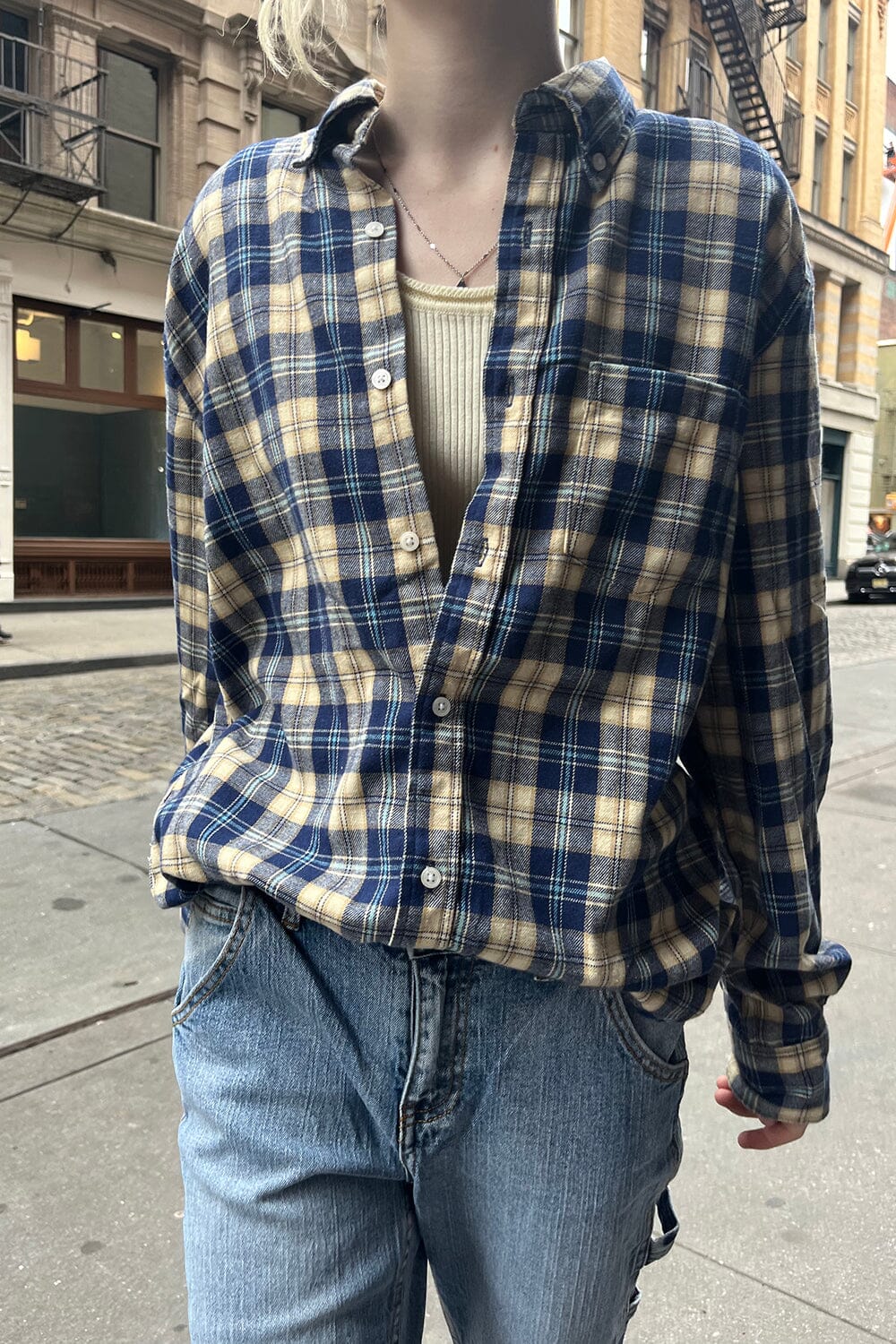 Navy Yellow Blue Plaid / S/M