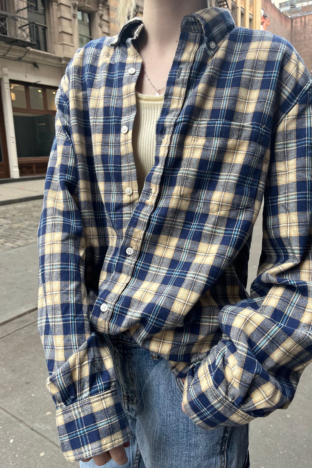 Navy Yellow Blue Plaid / S/M