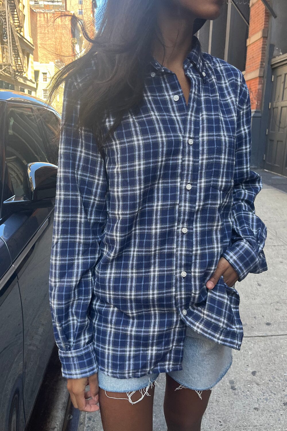 dark blue white plaid / S/M