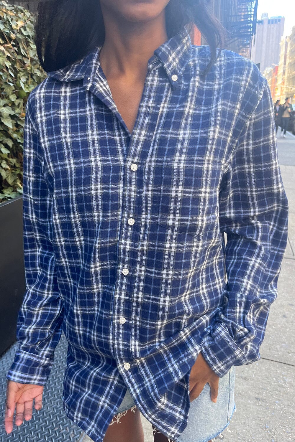 dark blue white plaid / S/M