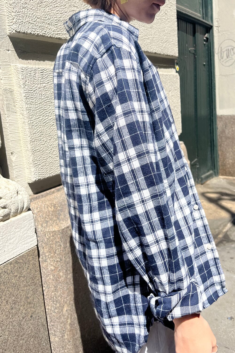 Navy White Big Plaid / S/M