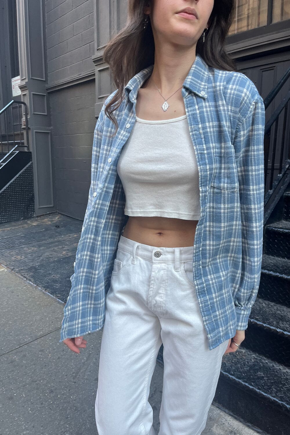 Sky Blue And White Plaid / S/M