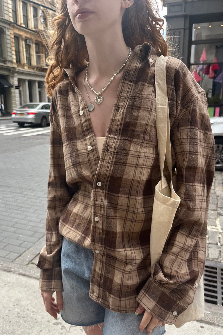 Hazel Flannel Top | Big Brown Plaid / S/M