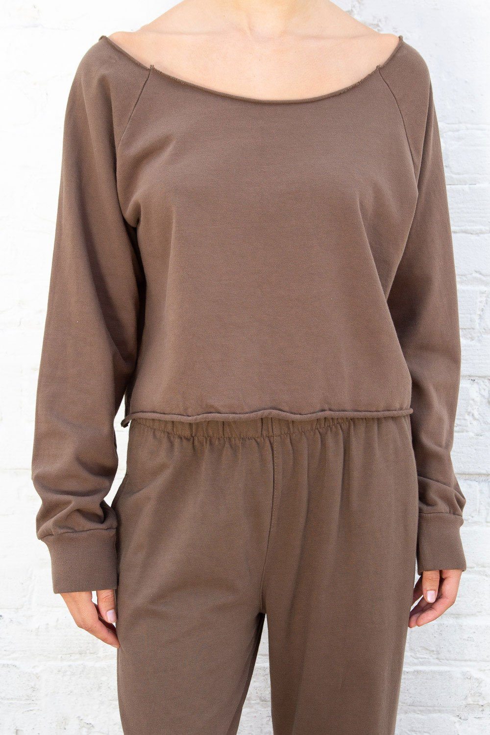 Estelle Cotton Top | Brown / Cropped Fit