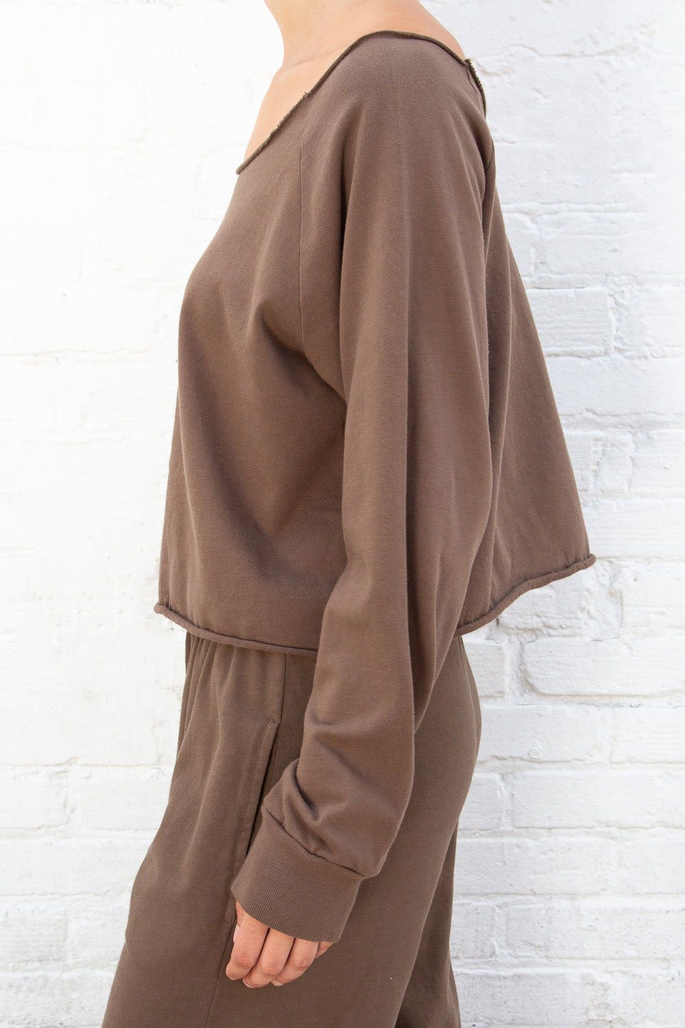 Estelle Cotton Top | Brown / Cropped Fit