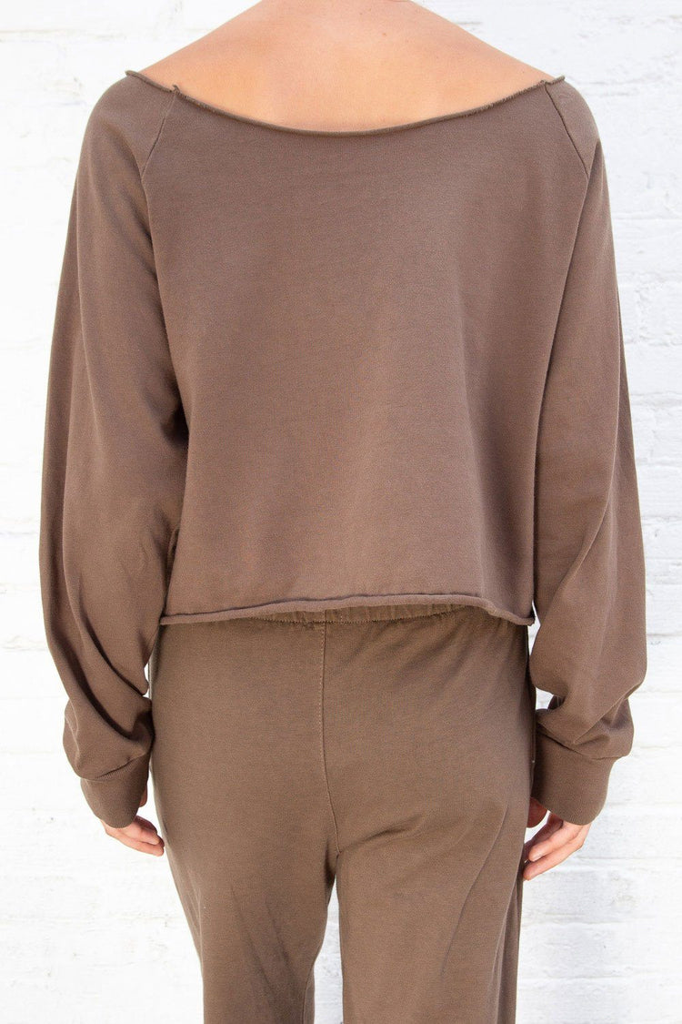 Estelle Cotton Top | Brown / Cropped Fit