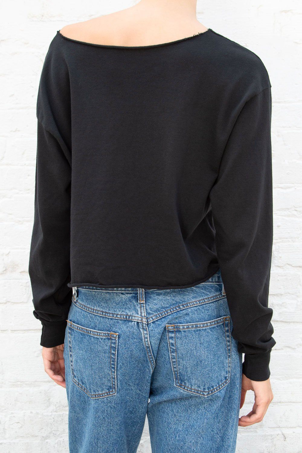 Estelle Cotton Top | Black / Cropped Fit