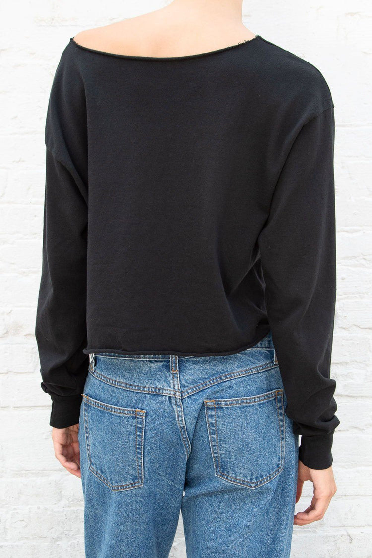 Estelle Cotton Top | Black / Cropped Fit