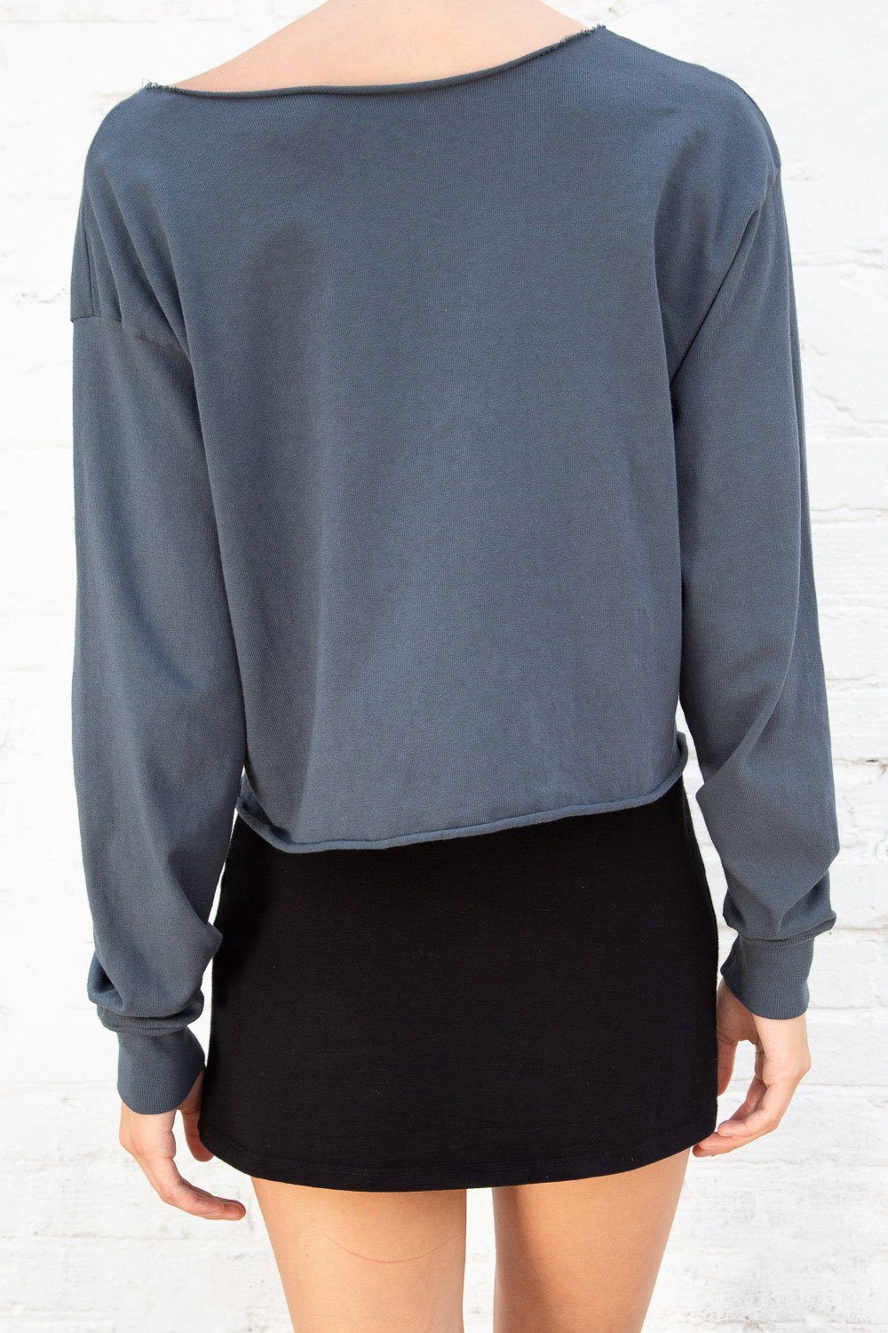 Estelle Cotton Top | Faded Navy Blue / Cropped Fit