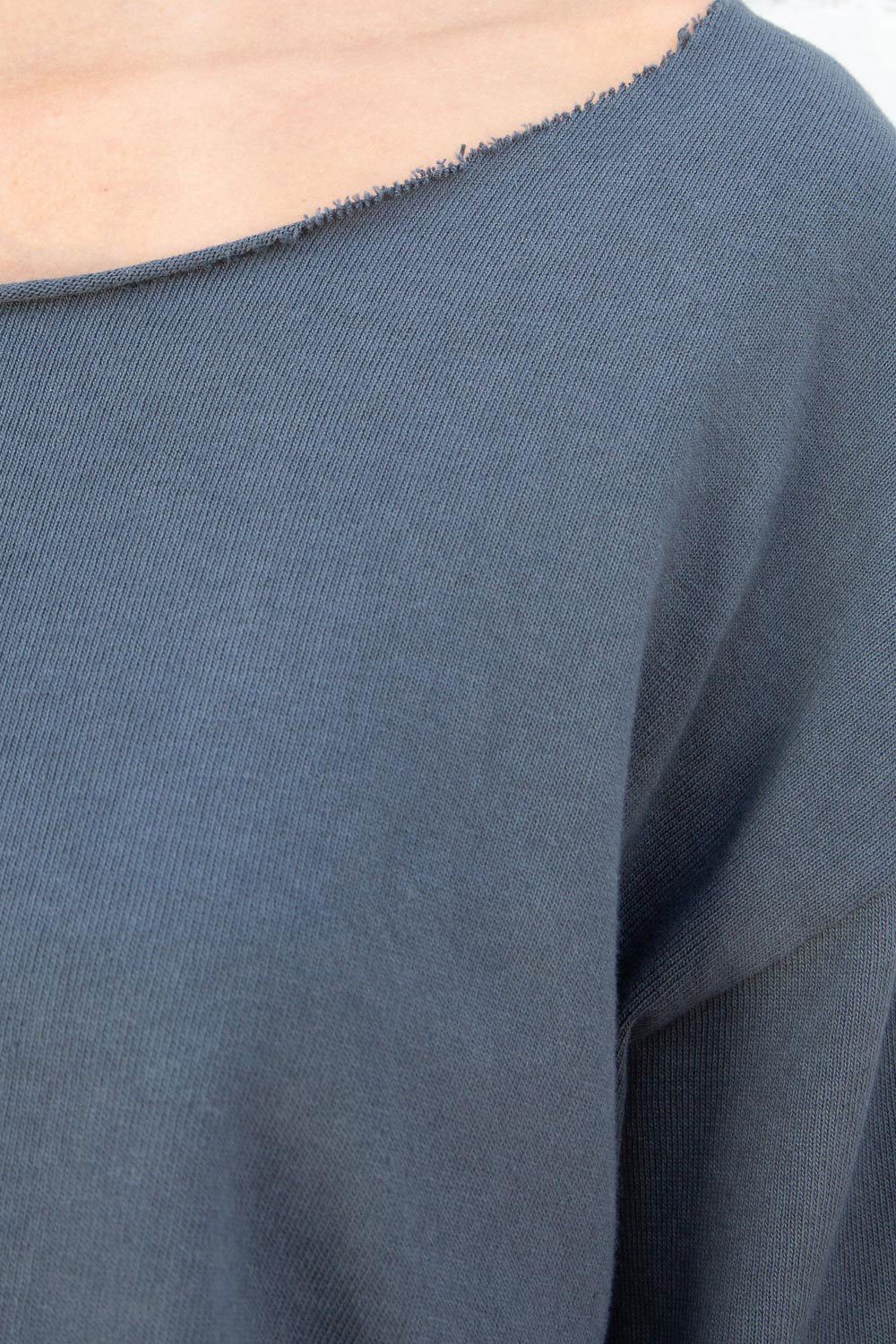 Estelle Cotton Top | Faded Navy Blue / Cropped Fit